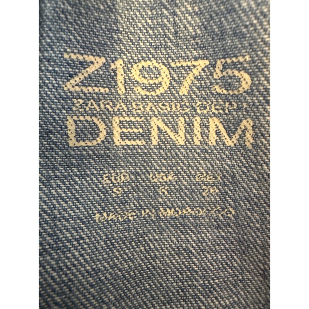 ZARA Z1975  Distressed Size Small Denim Overalls Adjustable Straps - Picture 3 of 13